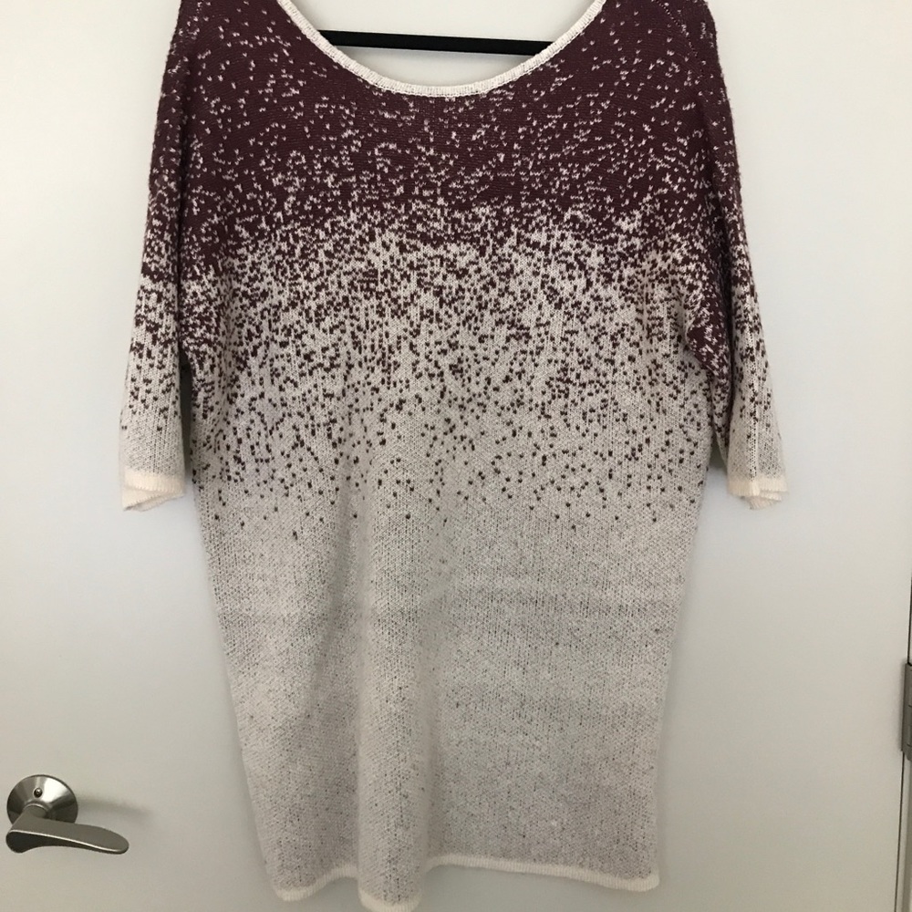 Silence + Noise purple/cream sweater dress